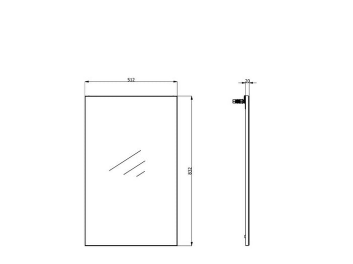 Merate, Specchio kit Fissaggio a Muro Incluso, 51x83h cm Marrone