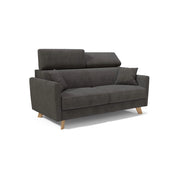 Francy Divano letto matrimoniale con poggiatesta regolabili in tessuto impermeabile e smacchiabile T17 160 cm (mat. 120x197) antracite