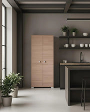 Armadio multiuso Clara 2 ante - Mobile contenitore dispensa salvaspazio - Colore virginia - 5 ripiani interni - 75x180x35 cm