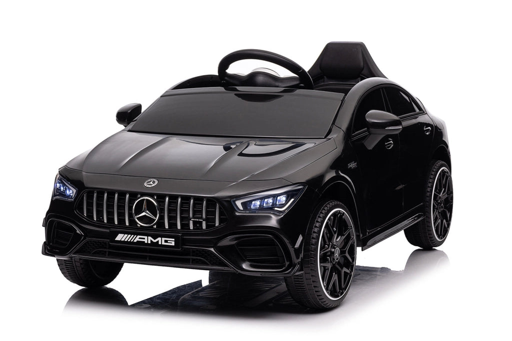Macchina Elettrica per Bambini 12V con Licenza Mercedes CLA45 AMG Nera