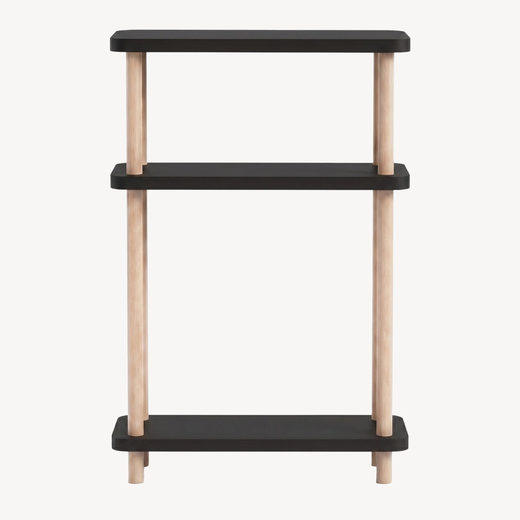 Scaffale da Terra Multiuso Nampernu a 3 Piani 62 x 40 x 18 cm - Nero [en.casa]