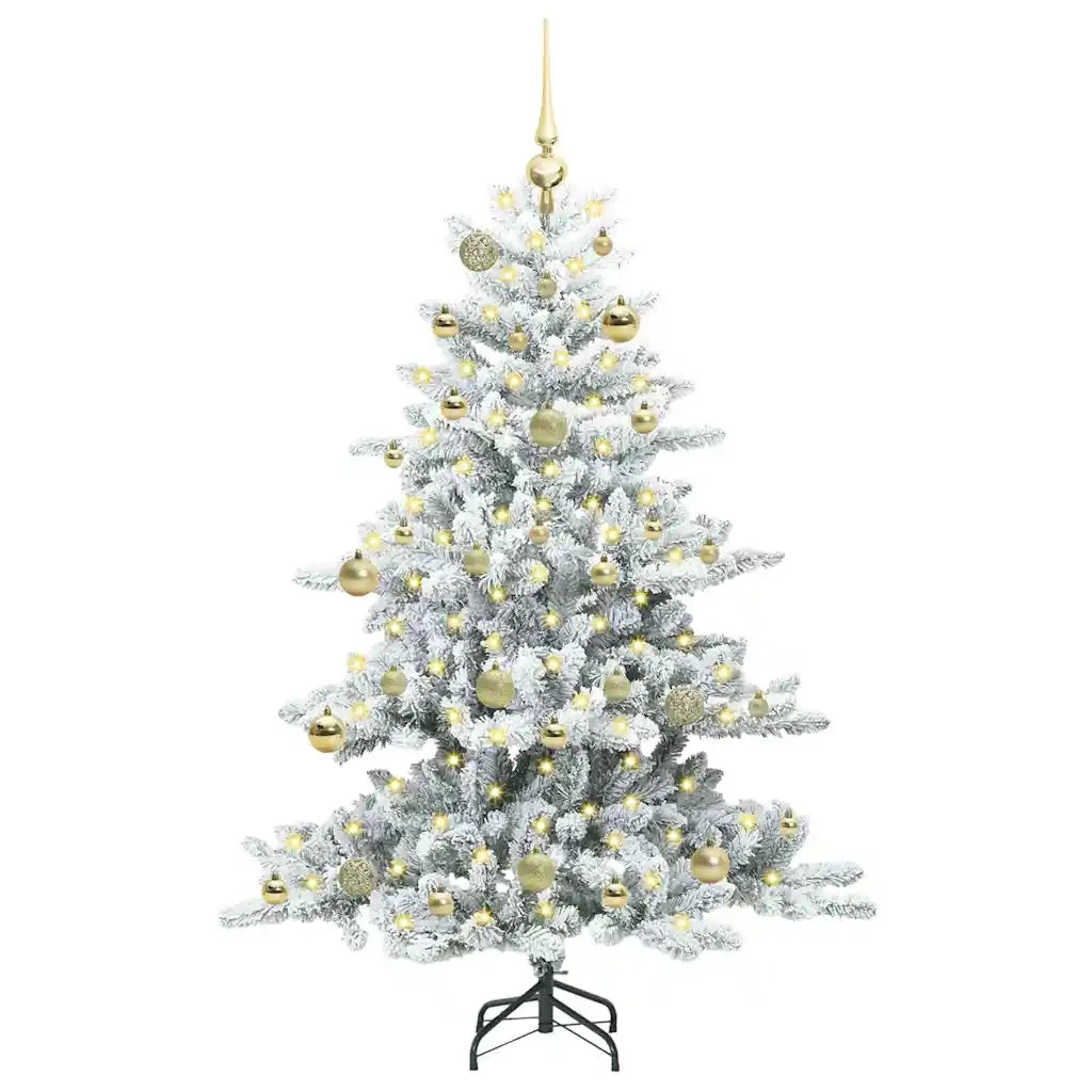 Albero di Natale Artificiale con Rami Pieghevoli Bianco 150 cm