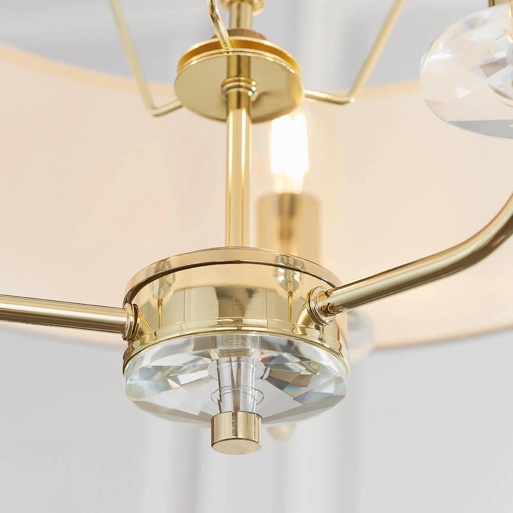 Lampadario a sospensione 3 luci ottone E14 Endon Nixon