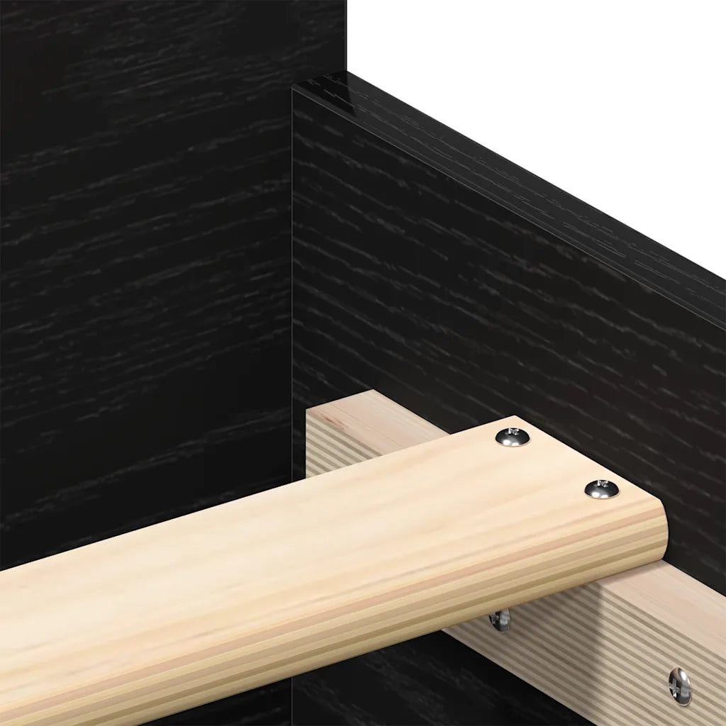 Giroletto senza Materasso Rovere Nero 135x190 cm Truciolato