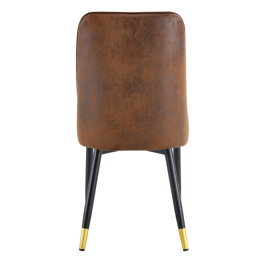 Sedia da Pranzo con Schienale Ergonomico, Gambe in Metallo e Feltrini Antiscivolo, in Tessuto Tecnico, Marrone Nero