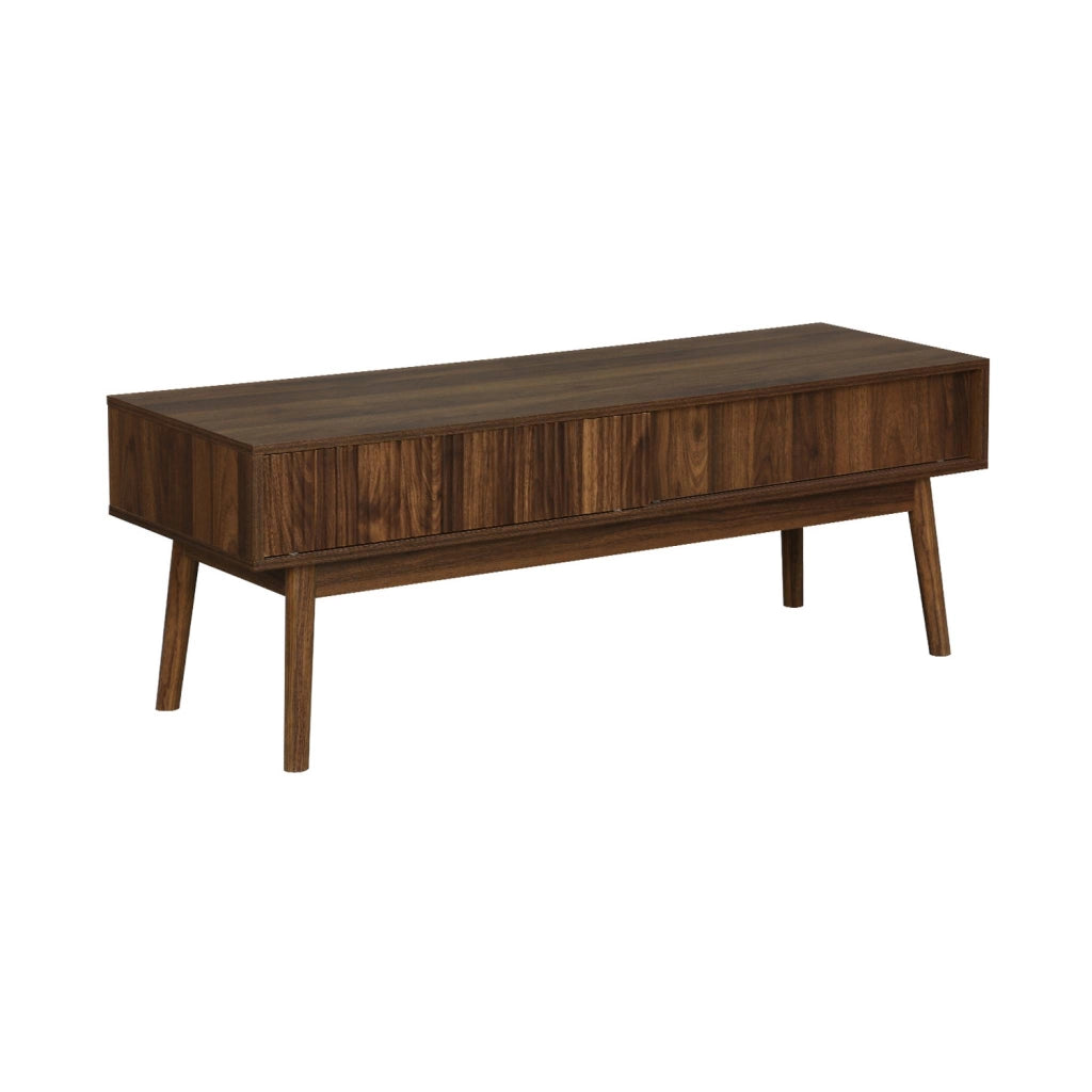 Mobile tv scandinavo a 2 ante effetto legno, 115cm, marrone scuro