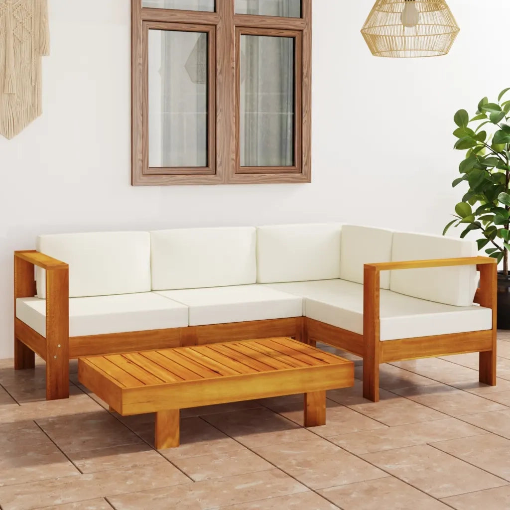 Set da Giardino 5 pz con Cuscini 100x60 cm Legno di Acacia 3057932