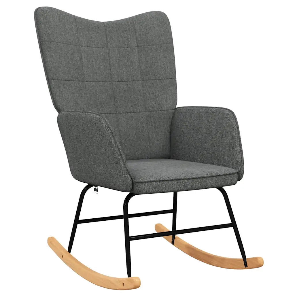 Sedia a Dondolo Grigio Scuro in Tessuto CFW7563961