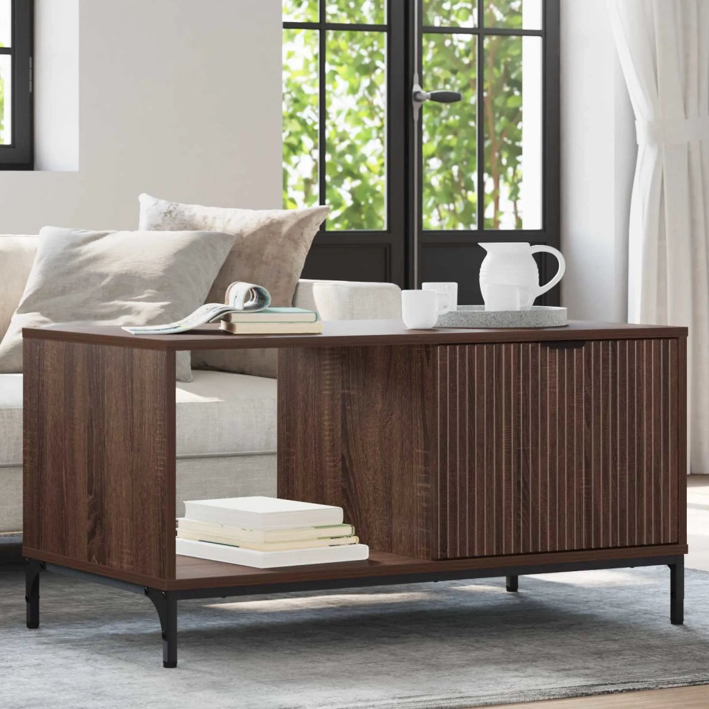 Tavolino da salotto con cassetto Rovere Marrone 90 x 49 x 46 cm 883451