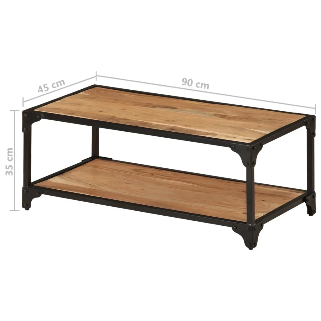 Tavolino da Salotto 90x45x35 cm in Legno Massello di Acacia cod mxl 16789