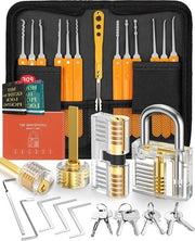 Set di apertura di serrature 32 pezzi con sloti di allenamento trasparenti e chiusura a mano per iniziati e professionisti di serrature - Arancione