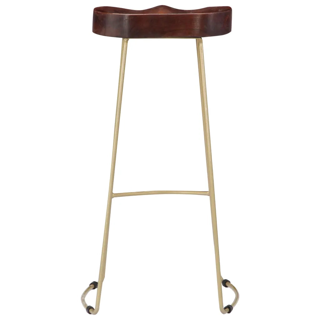 Sgabelli da Bar Gavin 2 pz Legno Massello di Mango cod mxl 73294