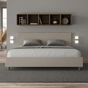 Letto imbottito Matrimoniale 200x210 cm Adele - Similpelle,Tortora,Contenitore