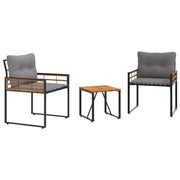 Set di Mobili da Esterno con cuscino 3 pz | Set Salotto da Giardino Grigio chiaro