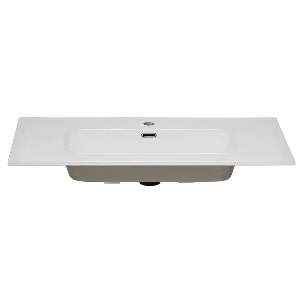 Lavabo da incasso ESSEN 90 cm ceramica bianco lucido design moderno