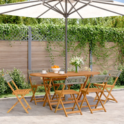 Sedie Giardino Pieghevoli 6pz Grigie Polyrattan Legno Massello 3214596