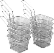 Set di 8 Mini Frittole in Acciaio Inossidabile - Ideale per Patatine, Gamberi e Anelli di Cipolle - Filtri Alimentari Pratici per Patatine Fritte