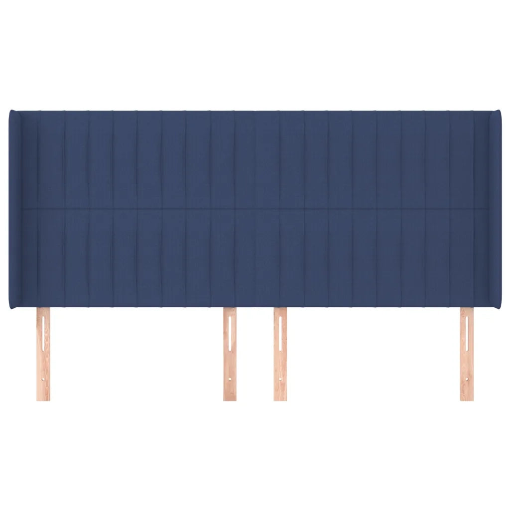 Testiera ad Orecchio-Testata con Orecchie Blu 183x16x118/128 cm in Tessuto 459079