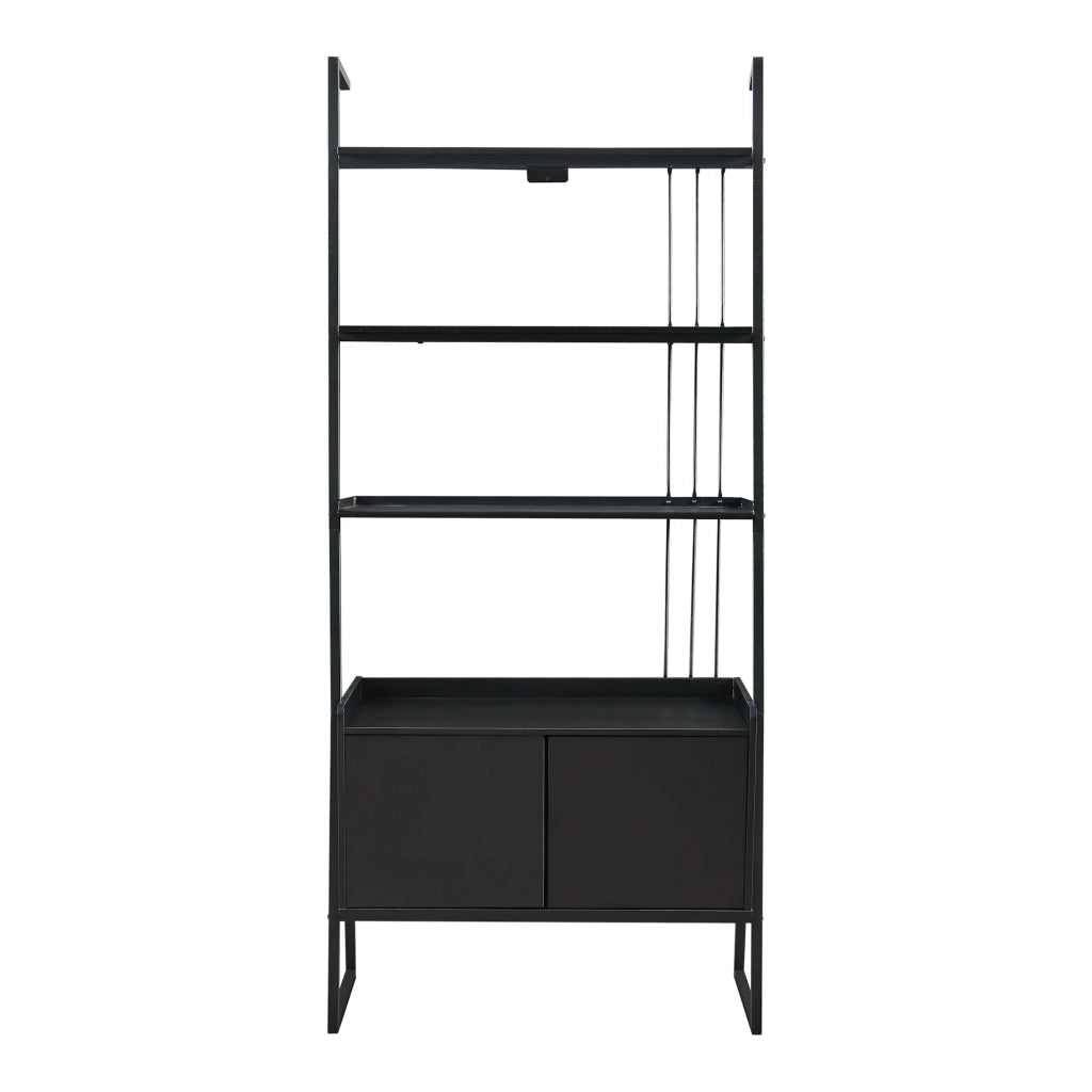 Set di 5 mobili tra cui scrivania porta TV e 3 ripiani a scala nero 03_0009405