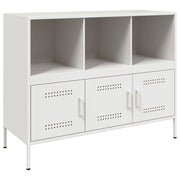 Buffet credenza cassettiera armadio mobile contenitore organizer per cucina soggiorno salotto 100,5 x 39 x 79 cm acciaio bianco 02_0030149