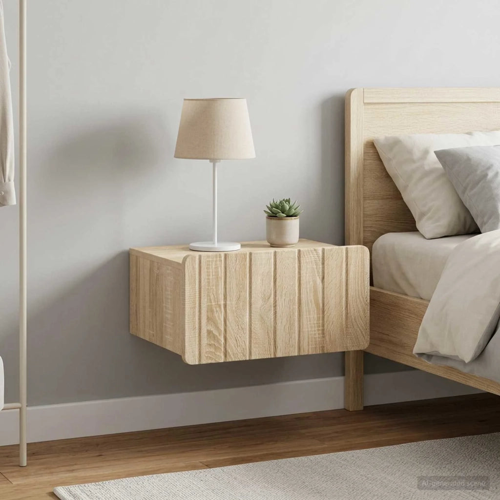 Mobiletto da notte a muro 2 pz Rovere Sonoma 49 x 34,5 x 24 cm 898280