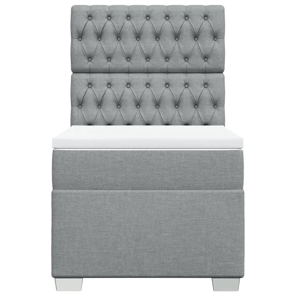 vidaXL Giroletto a Molle con Materasso Grigio Chiaro 80x200 cm Tessuto