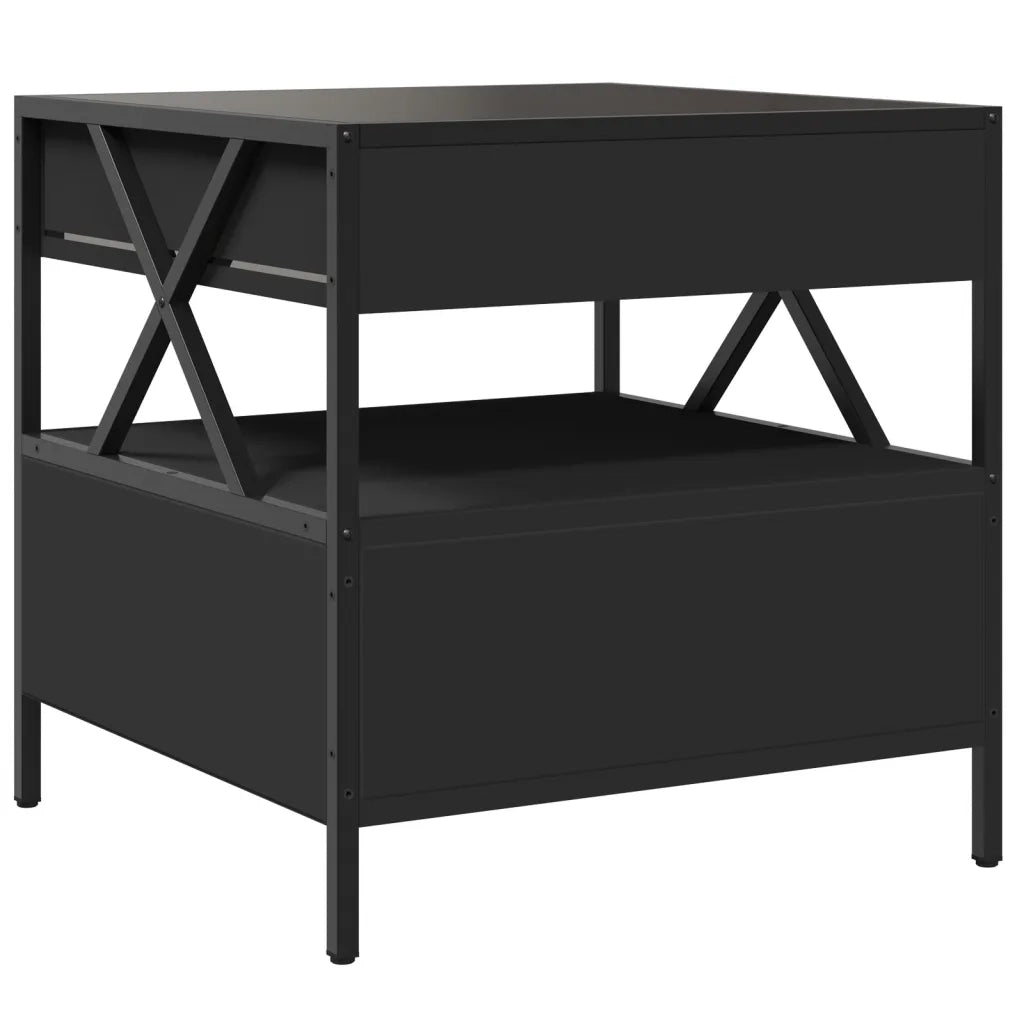 Tavolino da Salotto con LED Infinity Nero 50x50x51 cm