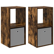 Set di 2 Comodini | Armadio da Notte | Mobiletto da notte Rovere fum¨¦ 35 x 32 x 68,5 cm Legno multistrato