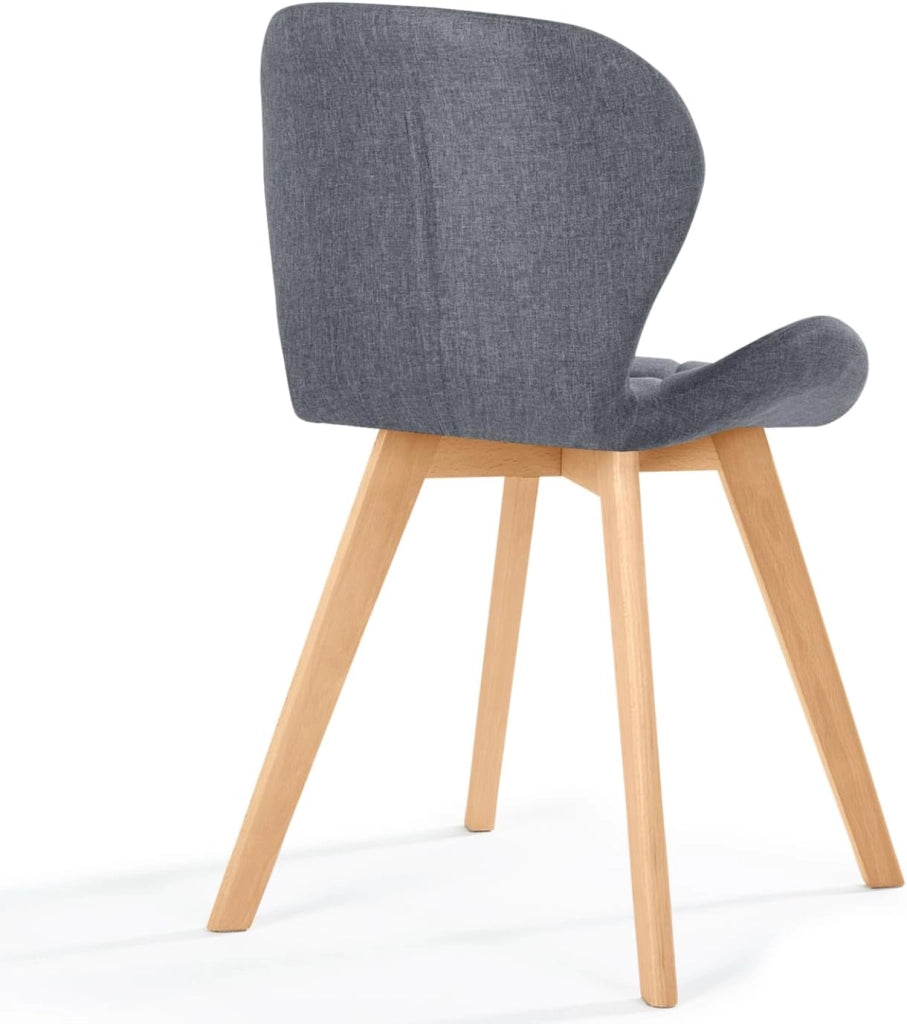 Set di 4 sedie da pranzo in tessuto grigio scuro ROBINE