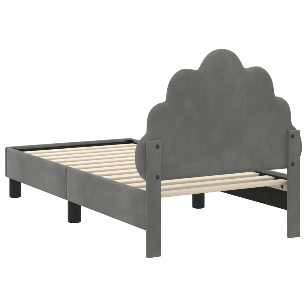 Struttura letto per bambini con testata-Giroletto per bambini Grigio Scuro Velluto 162135