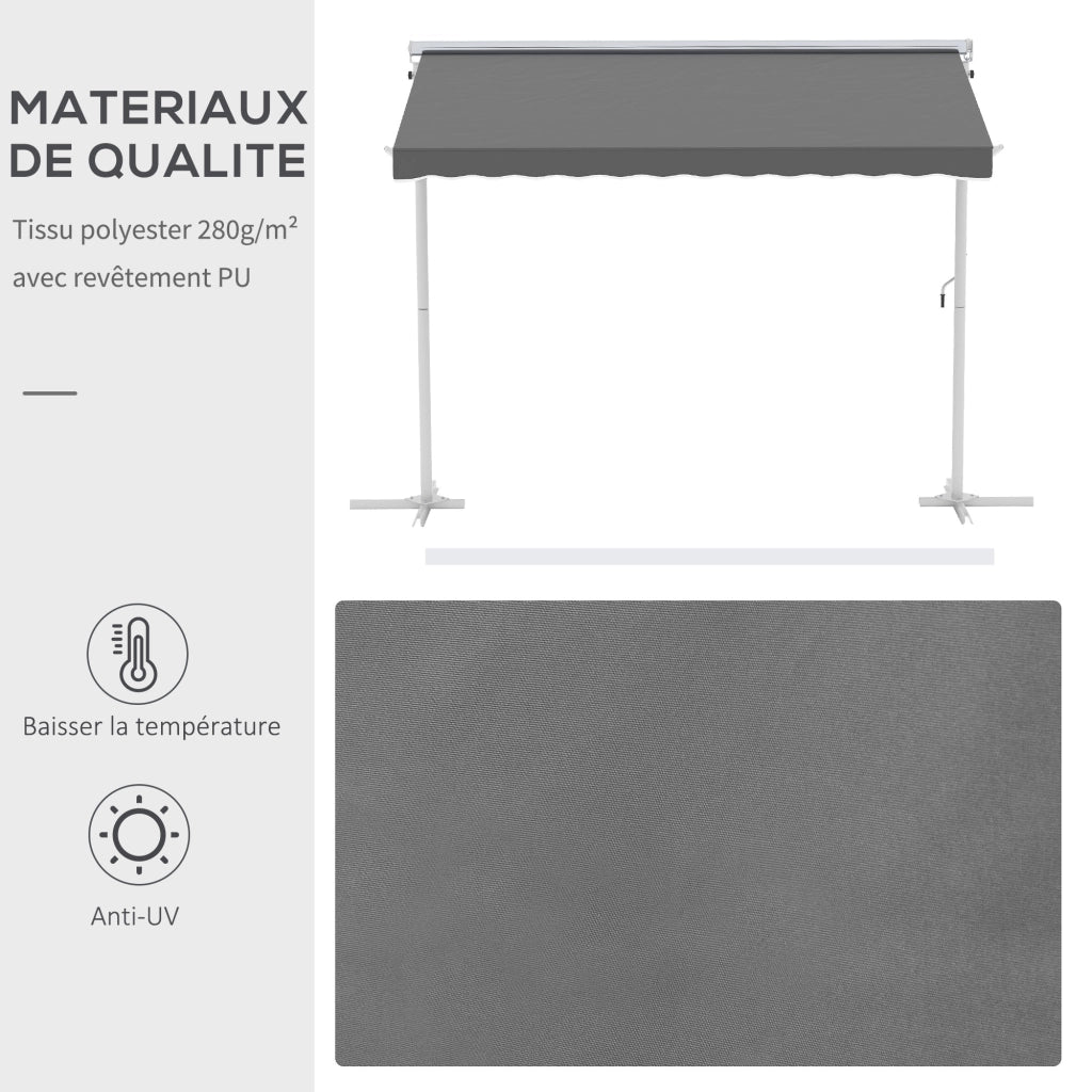 Tenda da giardino 3x3m ¨C zephmum ¨C Bianco grigio poliestere acero