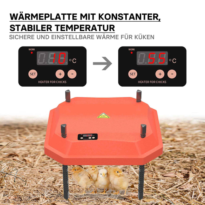 Fudajo Chioccia artificiale 40x55cm 50W Piastra termica per 40-45 pulcini, temperatura regolabile