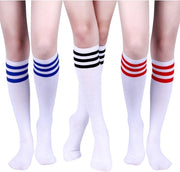 Sokke classiche per donne con tre strisce, calze a compressione, calze a rete, 3 colori - Set di 3