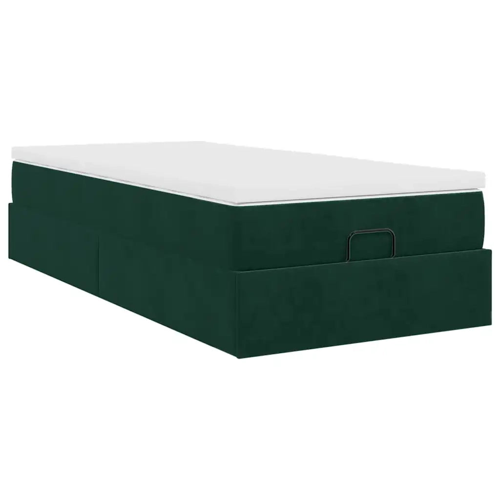 Struttura Letto Pouf con Materasso 90x200 cm in Velluto 3311162