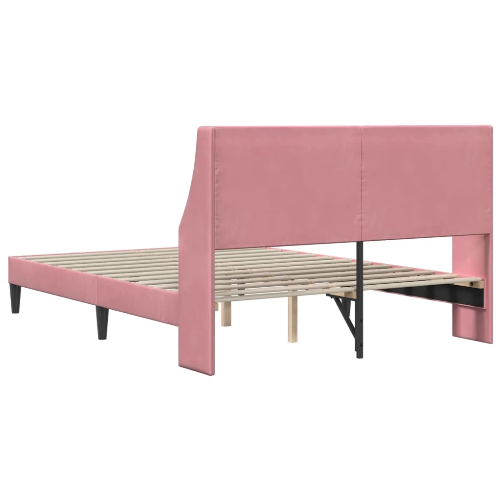 Struttura del letto con testiera Rosa 140 x 190 cm Velluto 42027427