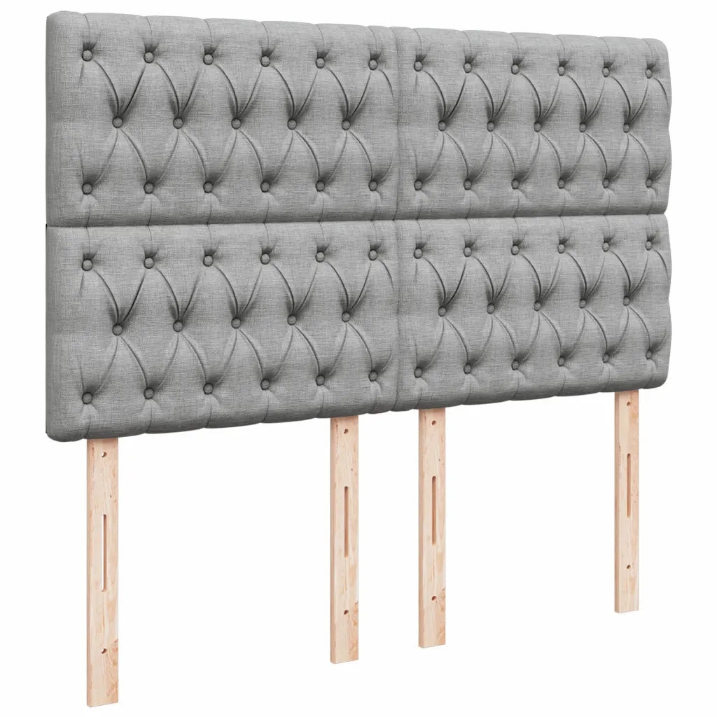 Giroletto a Molle con Materasso Grigio Chiaro 140x190cm Tessuto