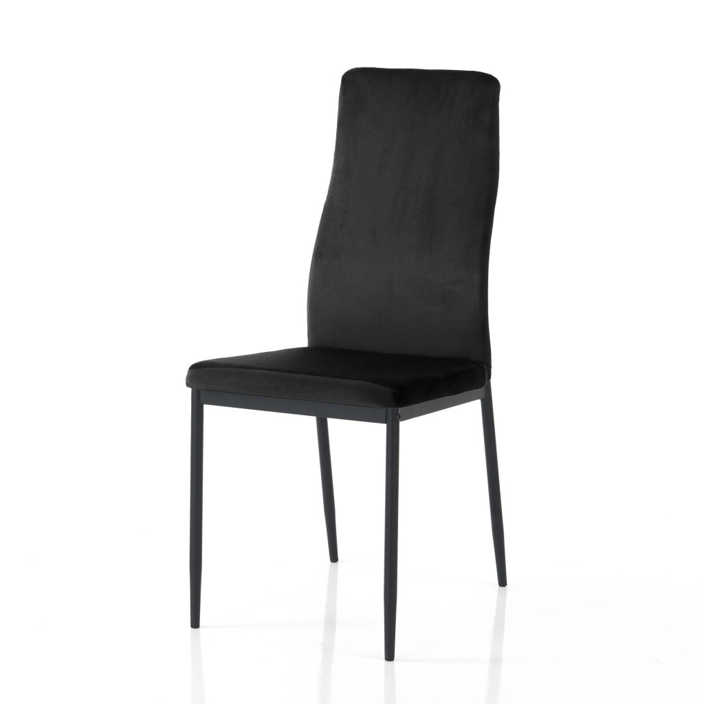 Sedia RODI BLACK in velluto nero con gambe in metallo oro