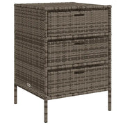 Pratico mobiletto da giardino con 3 cassetti 55 x 59 x 80 cm design moderno in resina intrecciata grigia 02_0047426