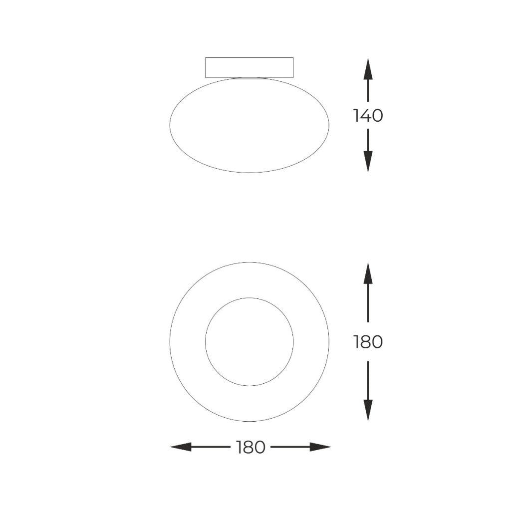 Plafoniera ovale in vetro bianco OMI Zuma Line 1xG9