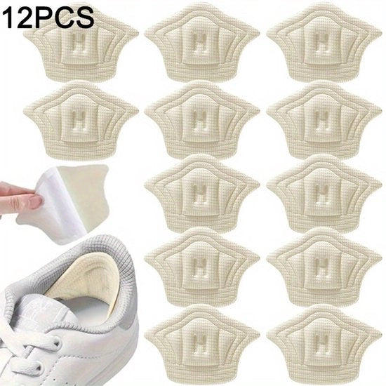 12 pezzi di cuscinetti per scarpe adattabili - cuscinetti in nylon resistenti all'usura, 5 mm di spessore, retroadesivo per una facile formazione (bianco)