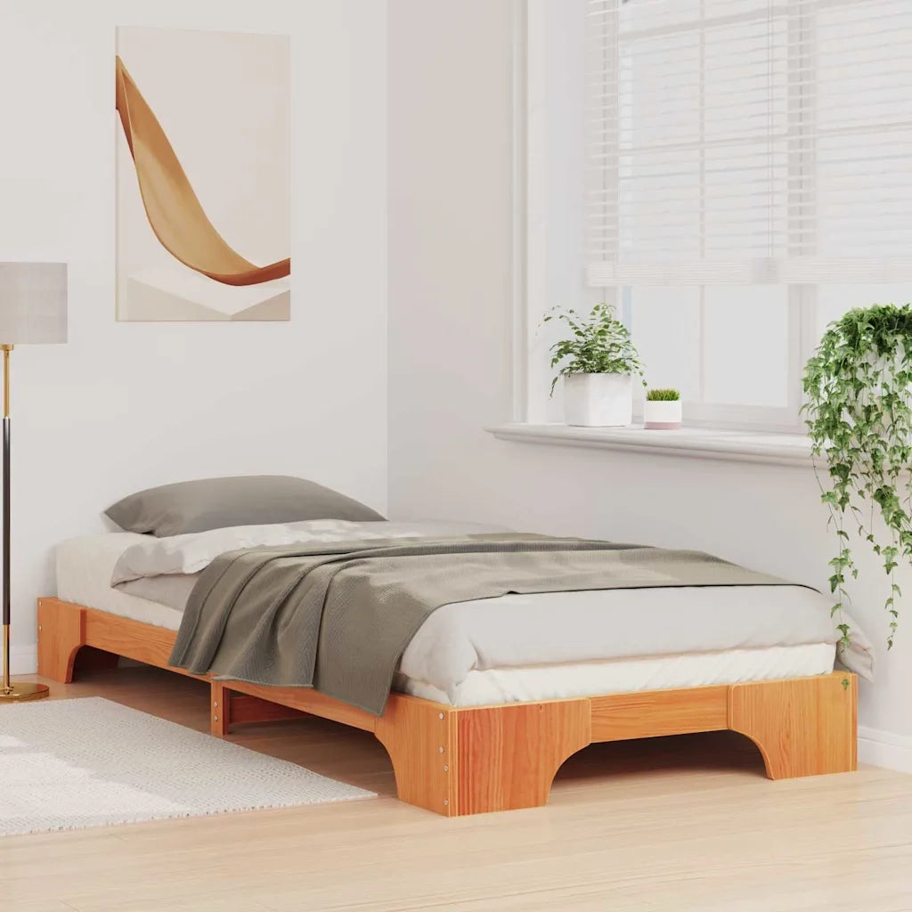 Struttura del letto-Giroletto Marrone 80 x 220 cm Pino massello 996503