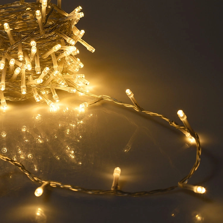 CATENA DI LUCI DI NATALE DA 1360 LED GIALLI CON CAVO TRASPARENTE DA 41 METRI E TRASFORMATORE 36V - PERFETTA PER EVENTI E FESTE