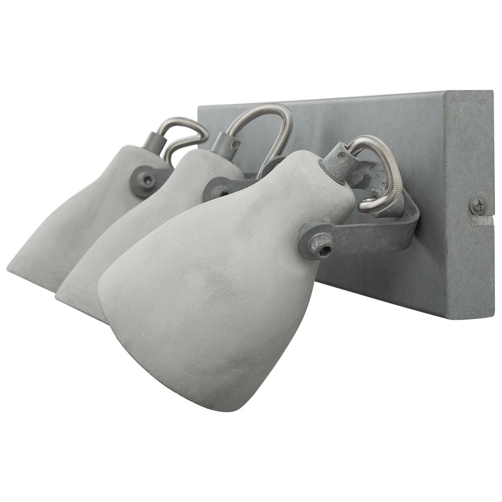Lampada da Parete 3 Luci Grigio Cemento Industriale stile moderno