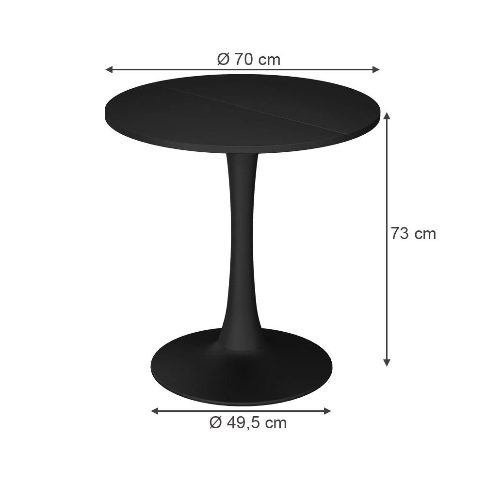 Vicco tavolo da pranzo Nero 70 x 70 cm