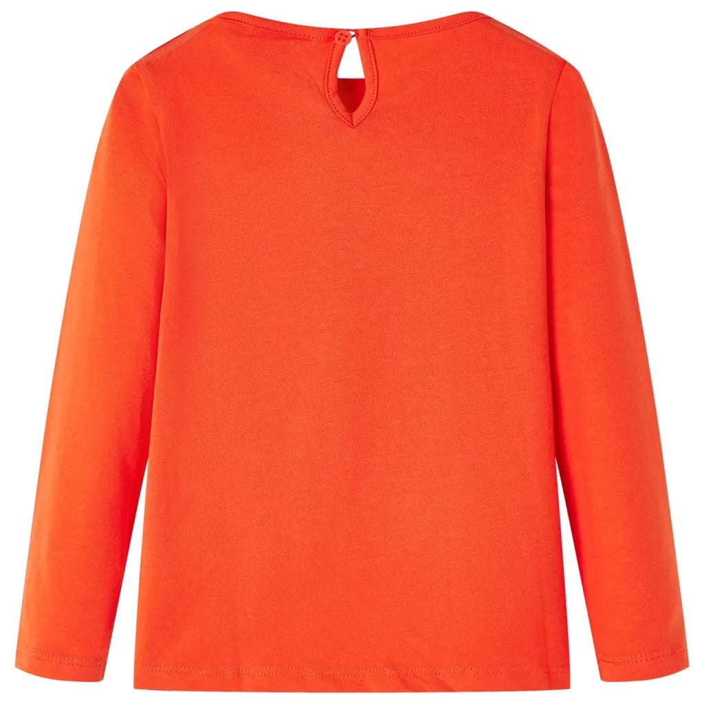 Maglietta da Bambina Maniche Lunghe Arancione Scuro 92 13644