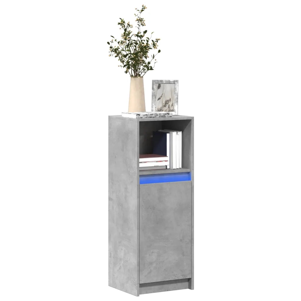 vidaXL Credenza con LED Grigio Cemento 38x34x100 cm Legno Multistrato