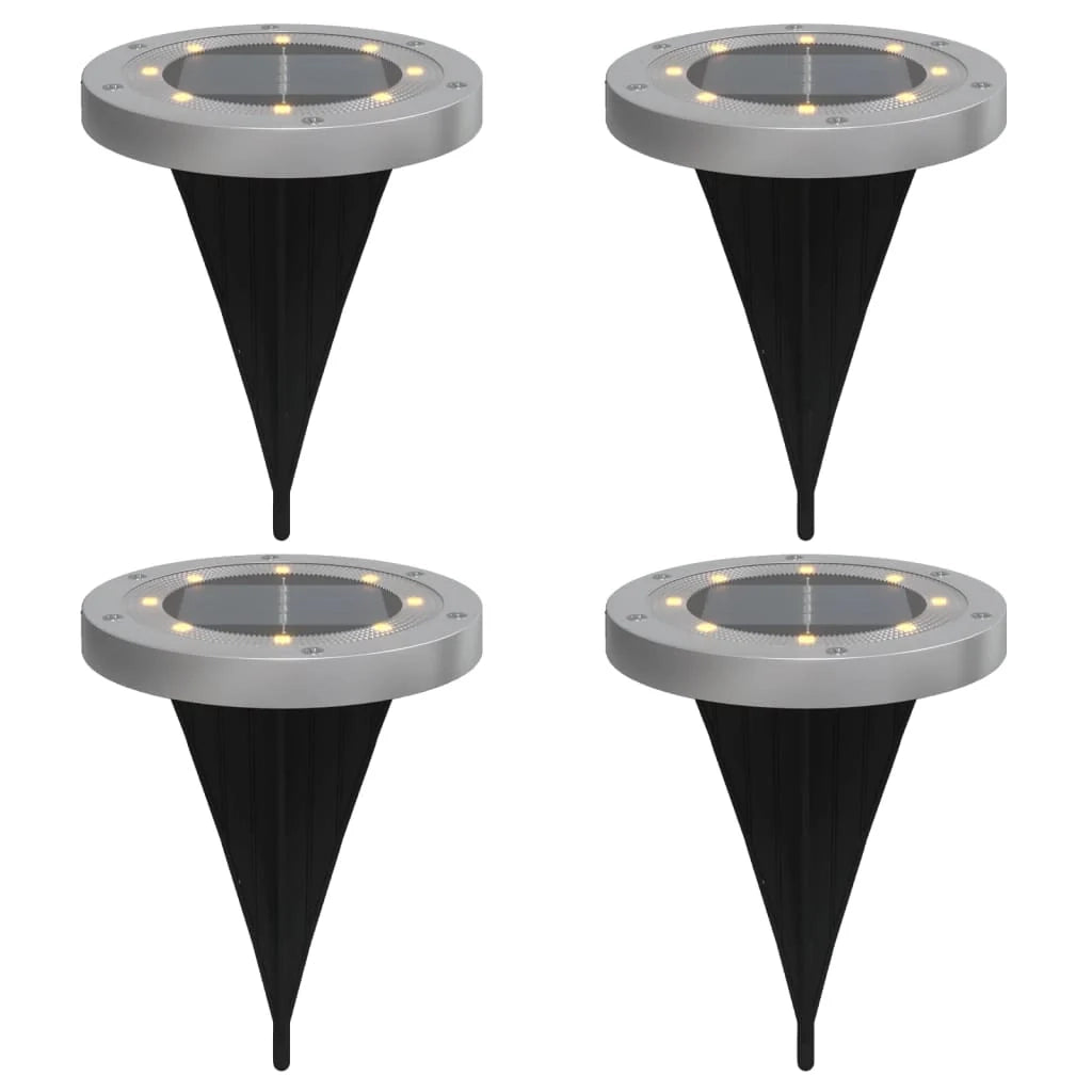 Set di 4 luci solari da giardino 11 x 13 cm impermeabili accensione automatica nere PS 02_0056671