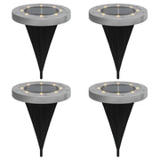 Set di 4 luci solari da giardino 11 x 13 cm impermeabili accensione automatica nere PS 02_0056671