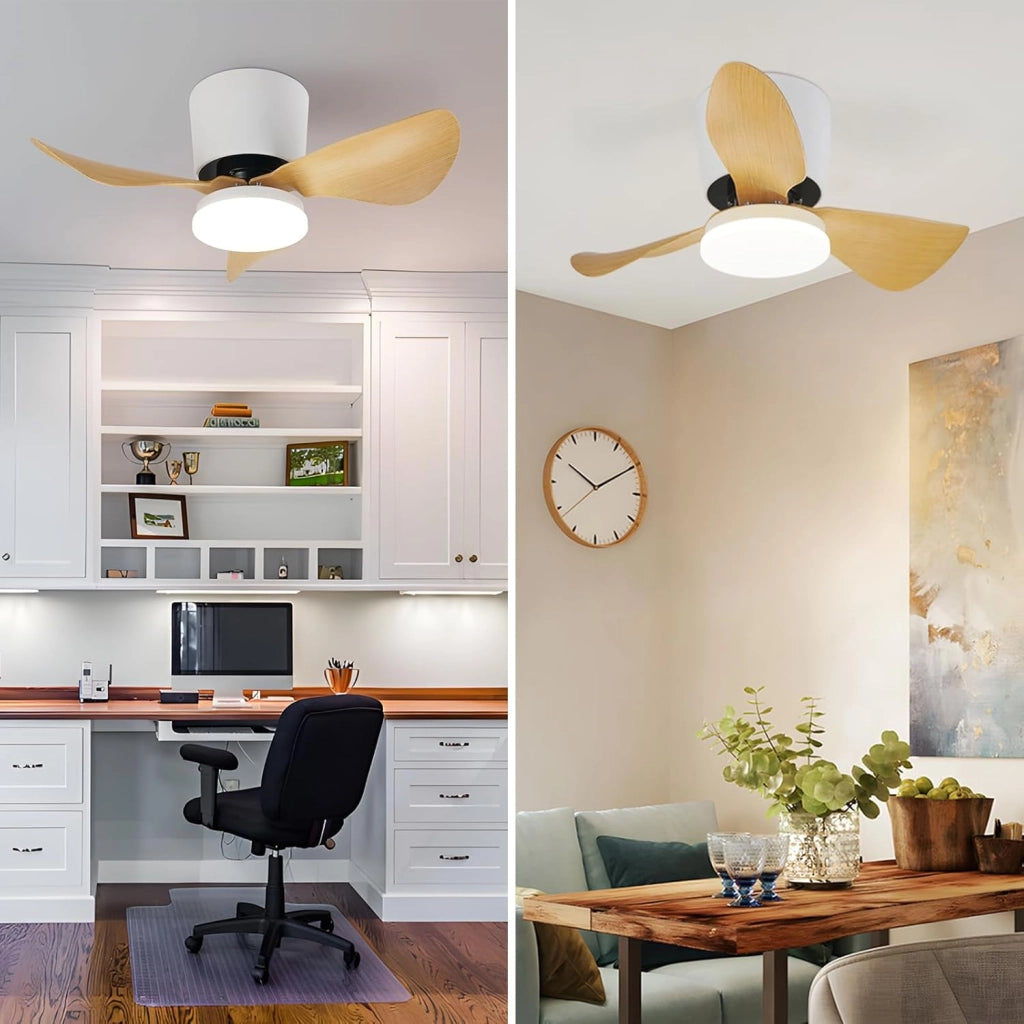 ZMH Ventilatore da soffitto con illuminazione e telecomando Lampada da soffitto LED dimmerabile da 23 W con ventilatore