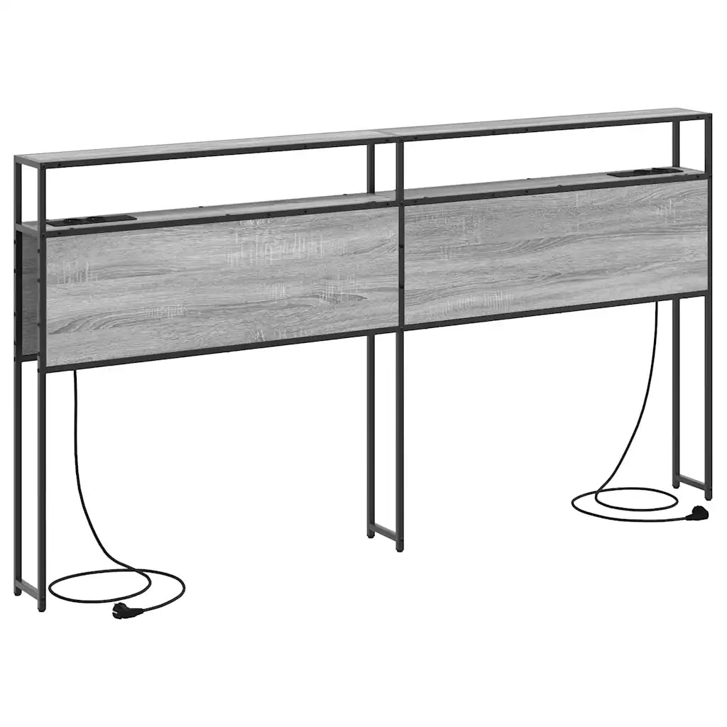 vidaXL Testata contenitore Grigio sonoma 200 cm Legno multistrato